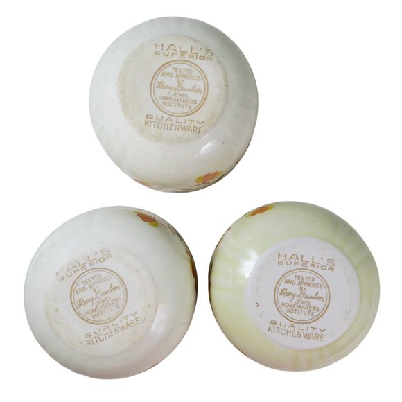 Hall China Jewel Tea Autumn Leaf Radiance Custard Dishes, Set of 3, 1939–76 - Picture 5 of 5